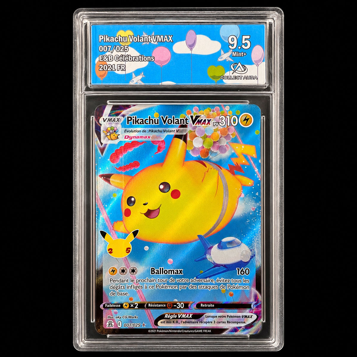 Pikachu Volant VMAX 007/025 Célébrations français Collect Aura 9.5