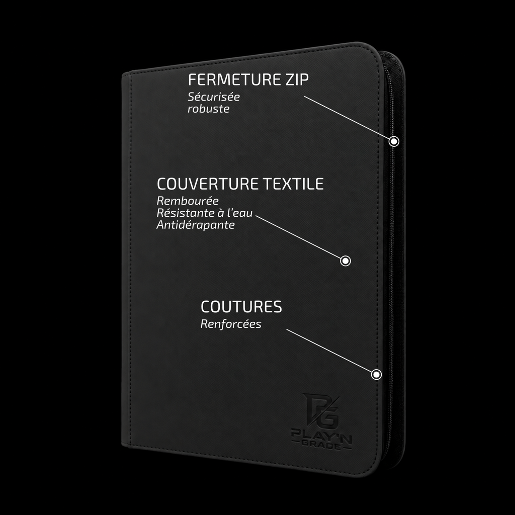 Classeur Toploaders ZIP noir 4x4 — caractéristiques de la couverture