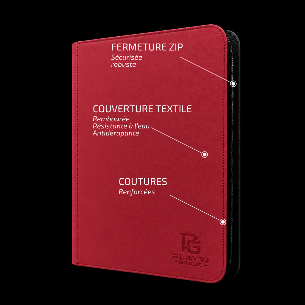 Classeur Toploaders ZIP rouge 4x4 — caractéristiques de la couverture
