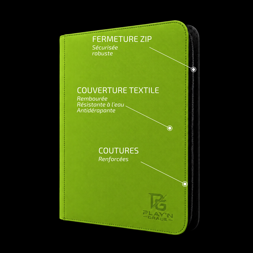 Classeur Toploaders ZIP vert 4x4 — caractéristiques de la couverture