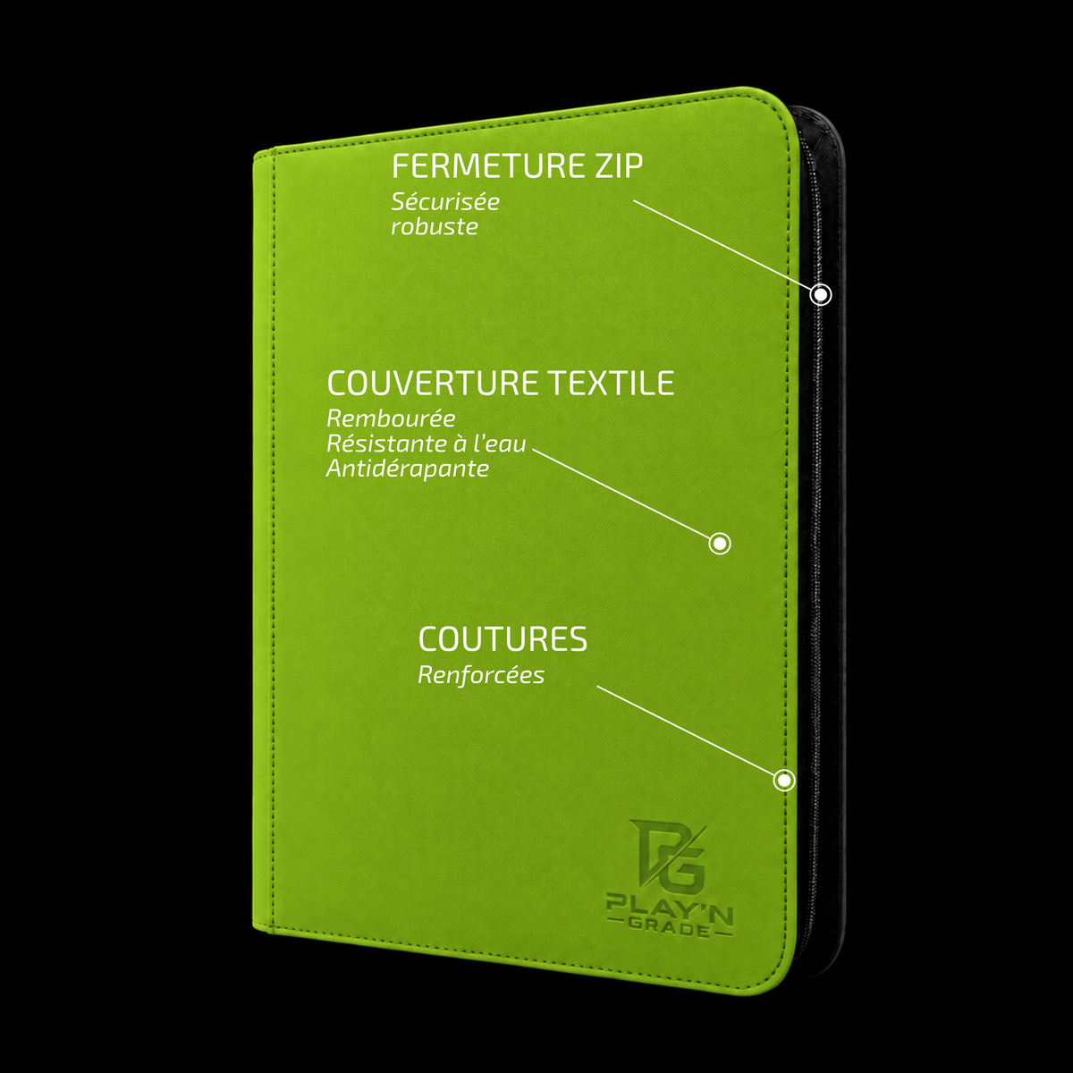 Classeur Toploaders ZIP vert 4x4 — caractéristiques de la couverture