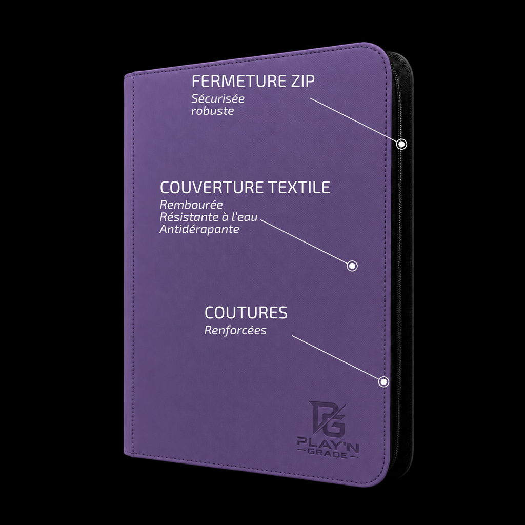 Classeur Toploaders ZIP violet 4x4 — caractéristiques de la couverture