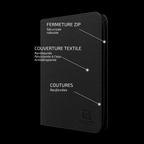 Classeur cartes ZIP 3x3 noir Play’n’Grade — caractéristiques de la couverture et de la fermeture ZIP