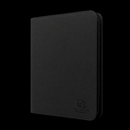 classeur 360 cartes zip - 3x3 - noir – nouveau logo, zip noir, fond noir sans reflet