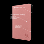 Classeur cartes ZIP 3x3 rose Play’n’Grade — caractéristiques de la couverture et de la fermeture ZIP