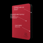 Classeur cartes ZIP 3x3 rouge Play’n’Grade — caractéristiques de la couverture et de la fermeture ZIP