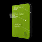 Classeur cartes ZIP 3x3 vert Play’n’Grade — caractéristiques de la couverture et de la fermeture ZIP
