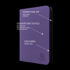Classeur cartes ZIP 3x3 violet Play’n’Grade — caractéristiques de la couverture et de la fermeture ZIP