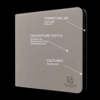 Classeur cartes ZIP 4x3 gris Play’n’Grade — caractéristiques de la couverture et de la fermeture ZIP