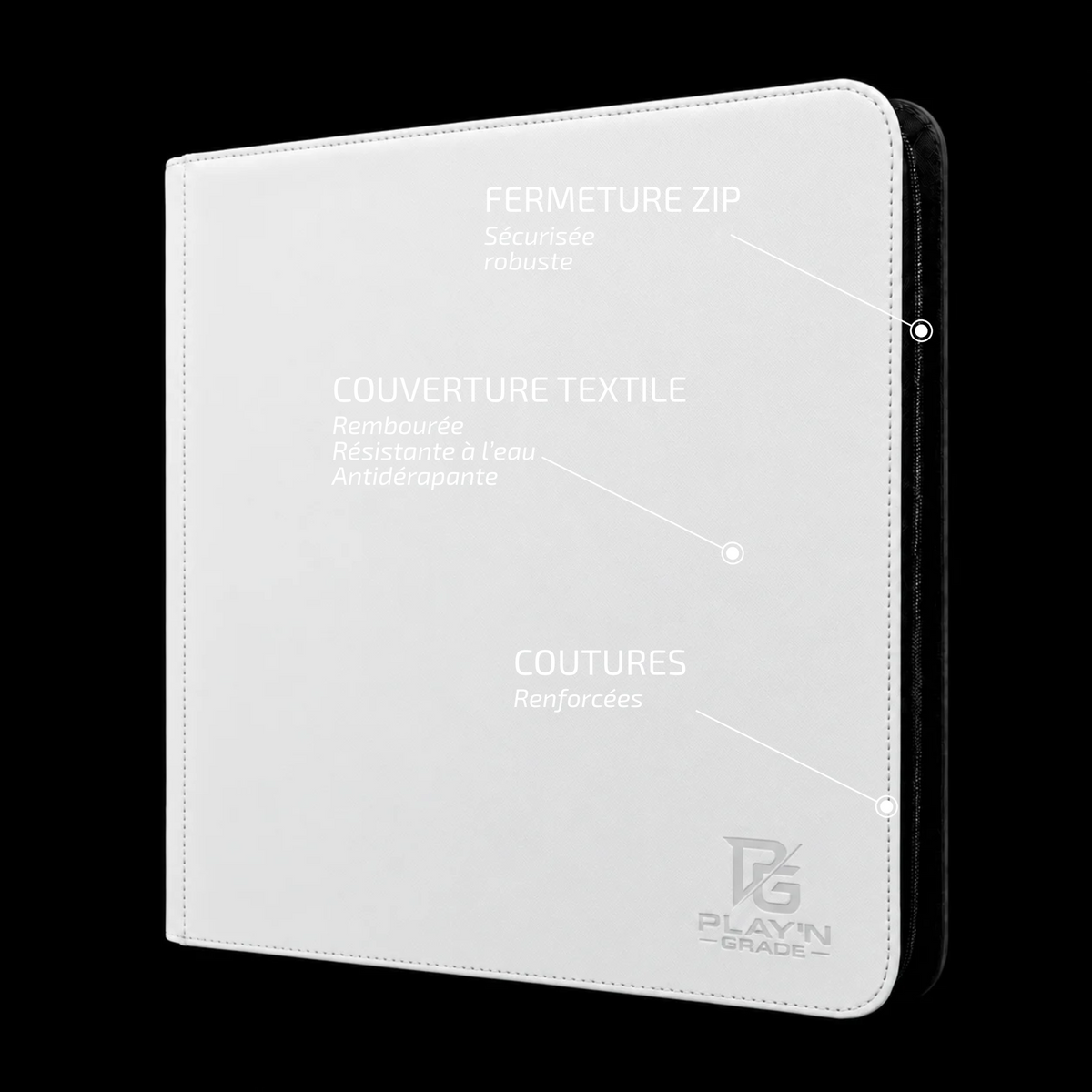 Classeur Toploaders ZIP blanc 4x3 — caractéristiques de la couverture