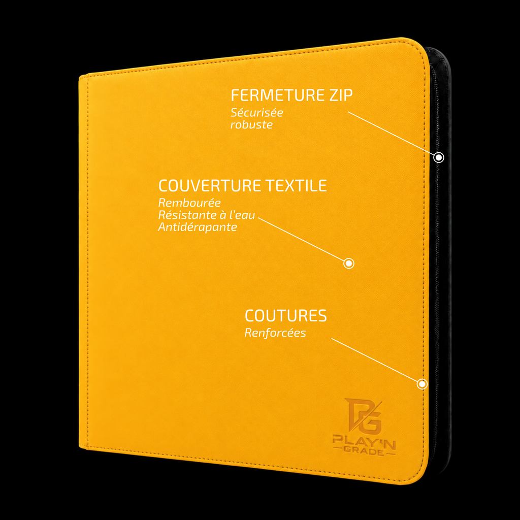 Classeur Toploaders ZIP jaune 4x3 — caractéristiques de la couverture