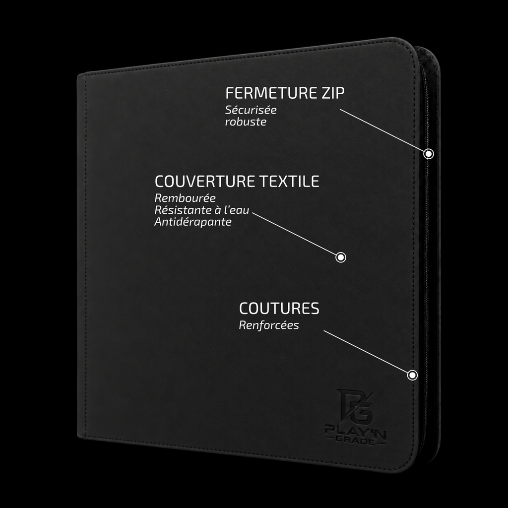 Classeur Toploaders ZIP noir 4x3 — caractéristiques de la couverture
