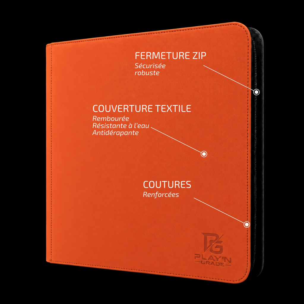 Classeur Toploaders ZIP orange 4x3 — caractéristiques de la couverture