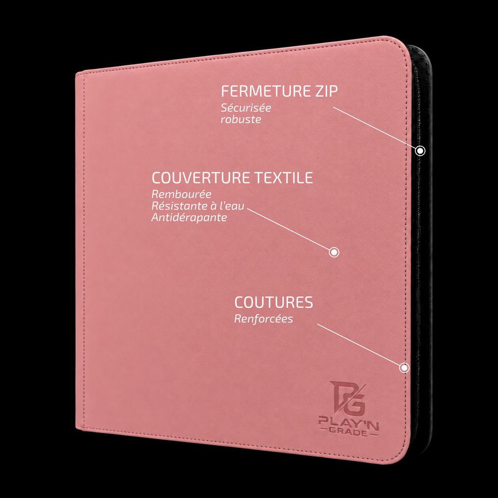 Classeur Toploaders ZIP rose 4x3 — caractéristiques de la couverture