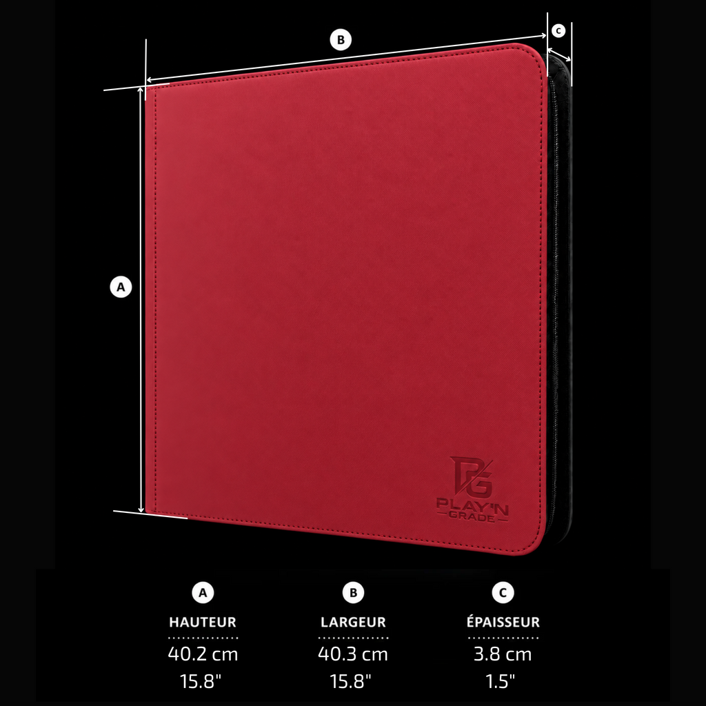 Classeur Toploaders ZIP rouge 4x3 — dimensions