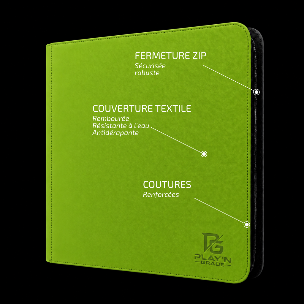 Classeur Toploaders ZIP vert 4x3 — caractéristiques de la couverture