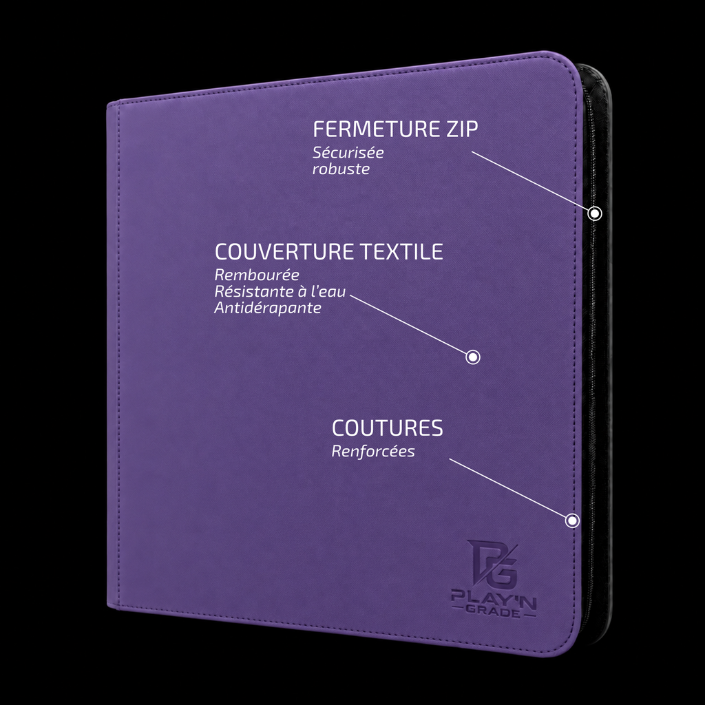 Classeur Toploaders ZIP violet 4x3 — caractéristiques de la couverture