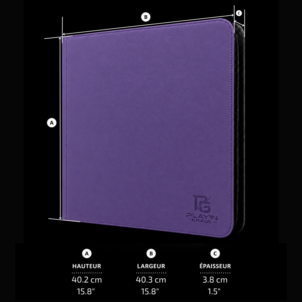 Classeur Toploaders ZIP violet 4x3 — dimensions