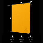 Classeur Toploaders ZIP jaune 4x4 — dimensions