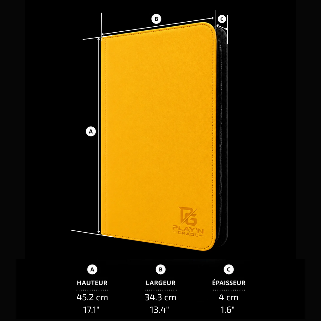 playngrade classeur 960 cartes zip 4x4 jaune 04 dimensions