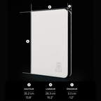 Classeur 360 cartes zip - 3x3 - blanc – dimensions