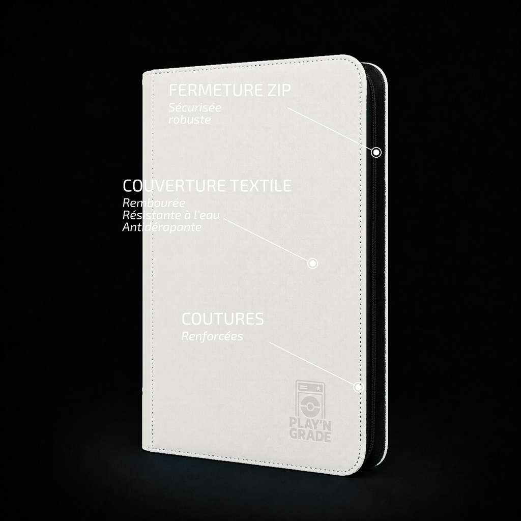 Classeur 960 cartes zip - 4x4 - blanc – détails de la couverture