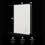 Classeur 960 cartes zip - 4x4 - blanc – dimensions