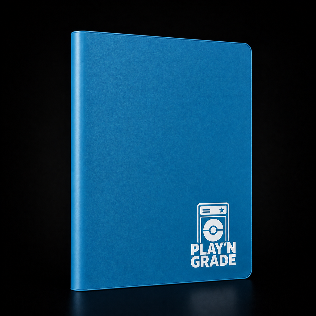 Classeur 360 cartes souple - 3x3 - bleu – vue de profil