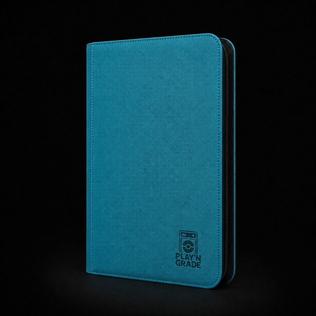 Classeur 960 cartes zip - 4x4 - bleu – vue de profil