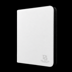 Classeur cartes zippé blanc Play’n’Grade, nouveau logo, fermeture noire sur fond noir