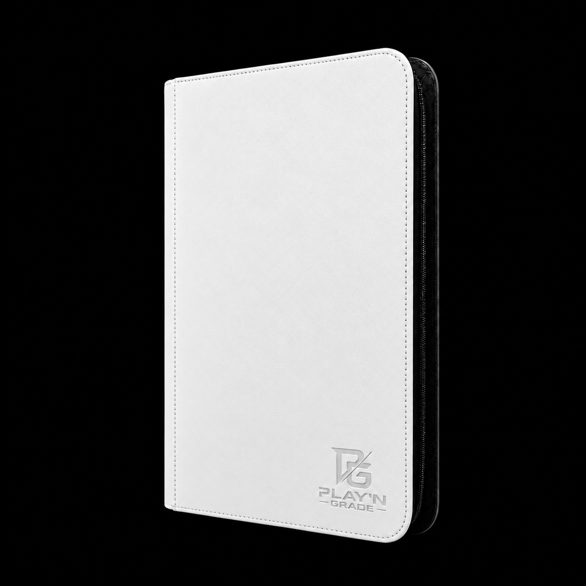 Classeur cartes ZIP blanc Play’n’Grade, format étroit, zip noir sur fond noir