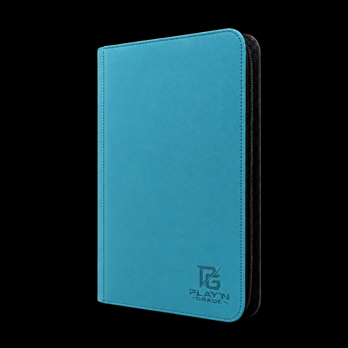 Classeur cartes ZIP bleu Play’n’Grade, format étroit, zip noir sur fond noir