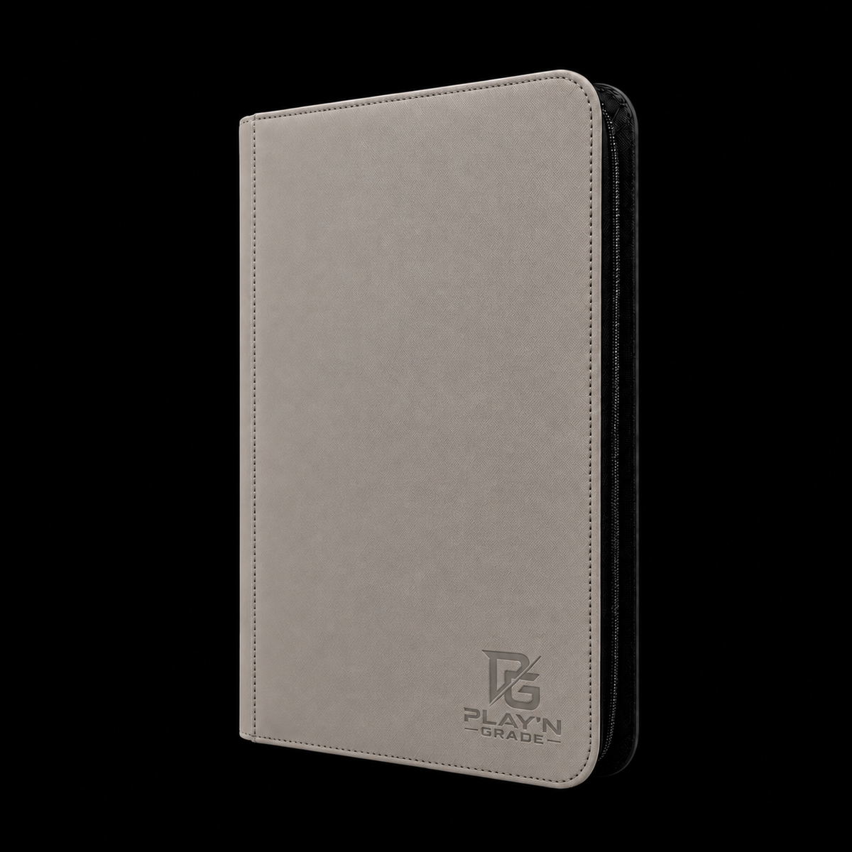 Classeur cartes ZIP gris Play’n’Grade, format étroit, zip noir sur fond noir
