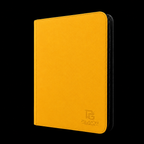 Classeur cartes zippé jaune Play’n’Grade, nouveau logo, fermeture noire sur fond noir