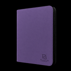 Classeur cartes zippé violet Play’n’Grade, nouveau logo, fermeture noire sur fond noir