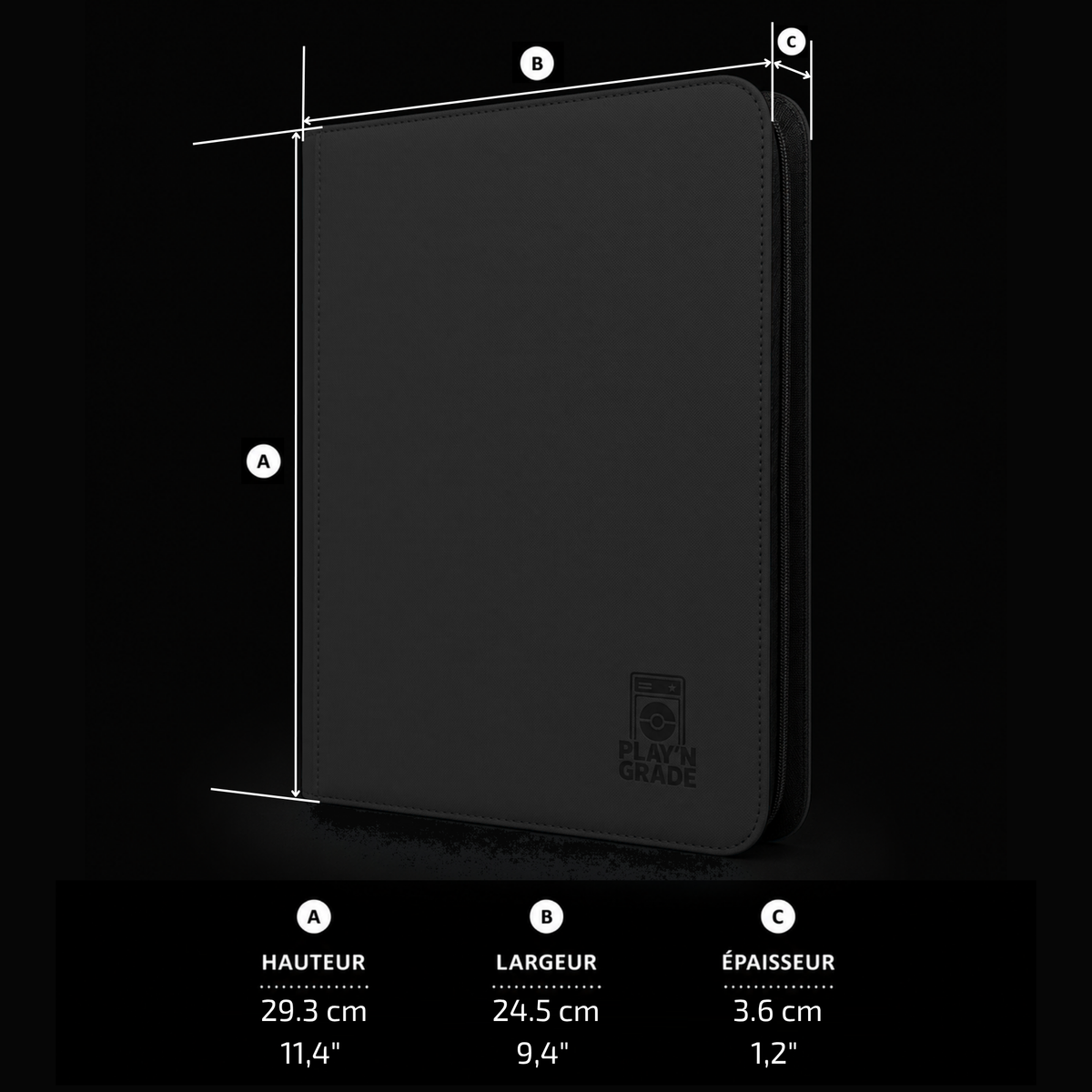 CLASSEUR 160 TOPLOADER ZIP - 2x2 - NOIR