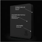 CLASSEUR 360 TOPLOADER ZIP - 3x3 - NOIR – détail de la couverture – Play'n'Grade