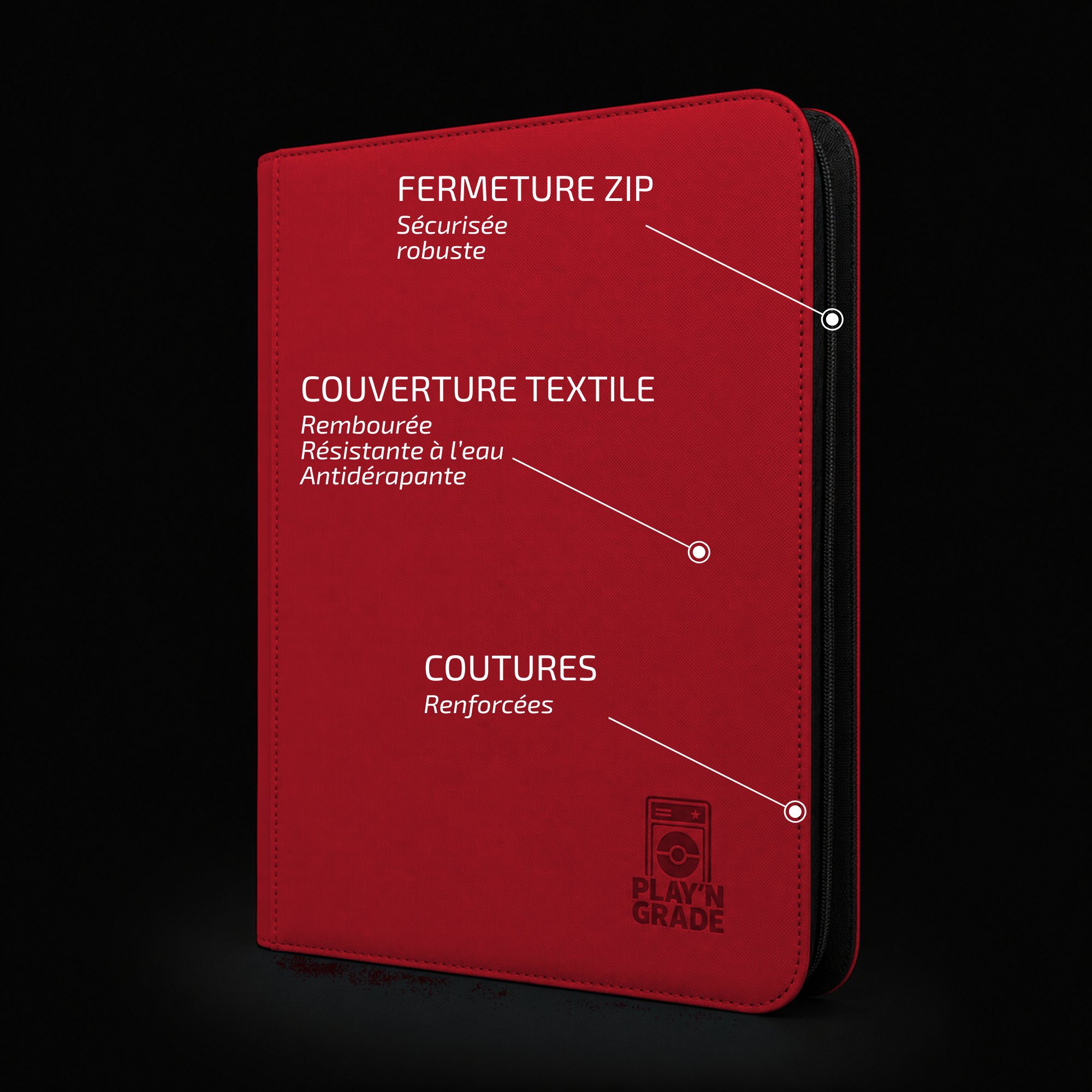 CLASSEUR 160 TOPLOADER ZIP - 2x2 - ROUGE