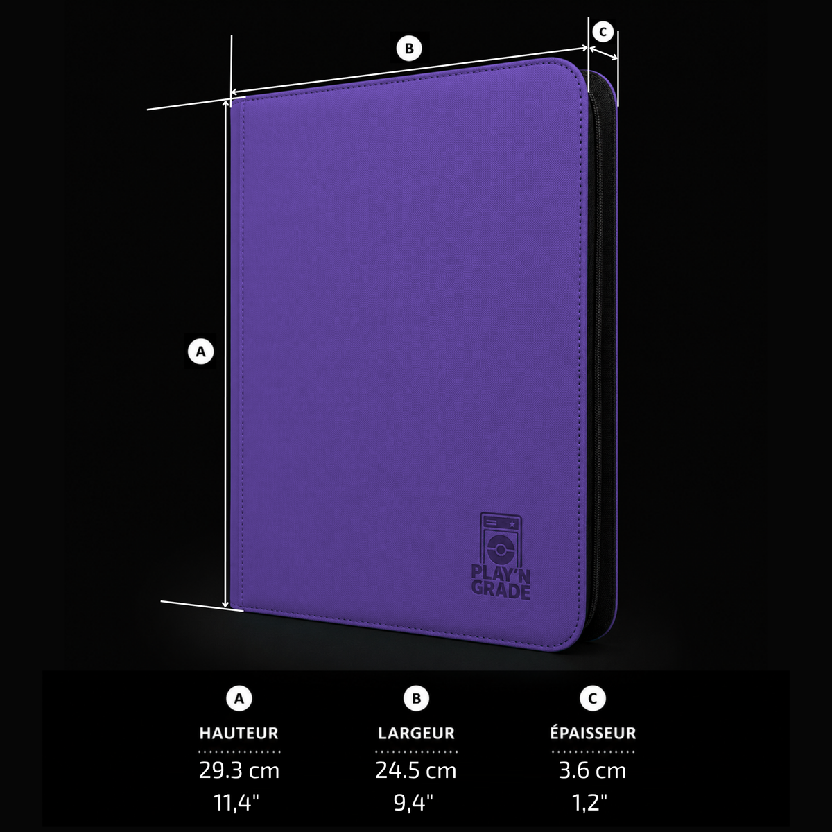 CLASSEUR 160 TOPLOADER ZIP - 2x2 - VIOLET