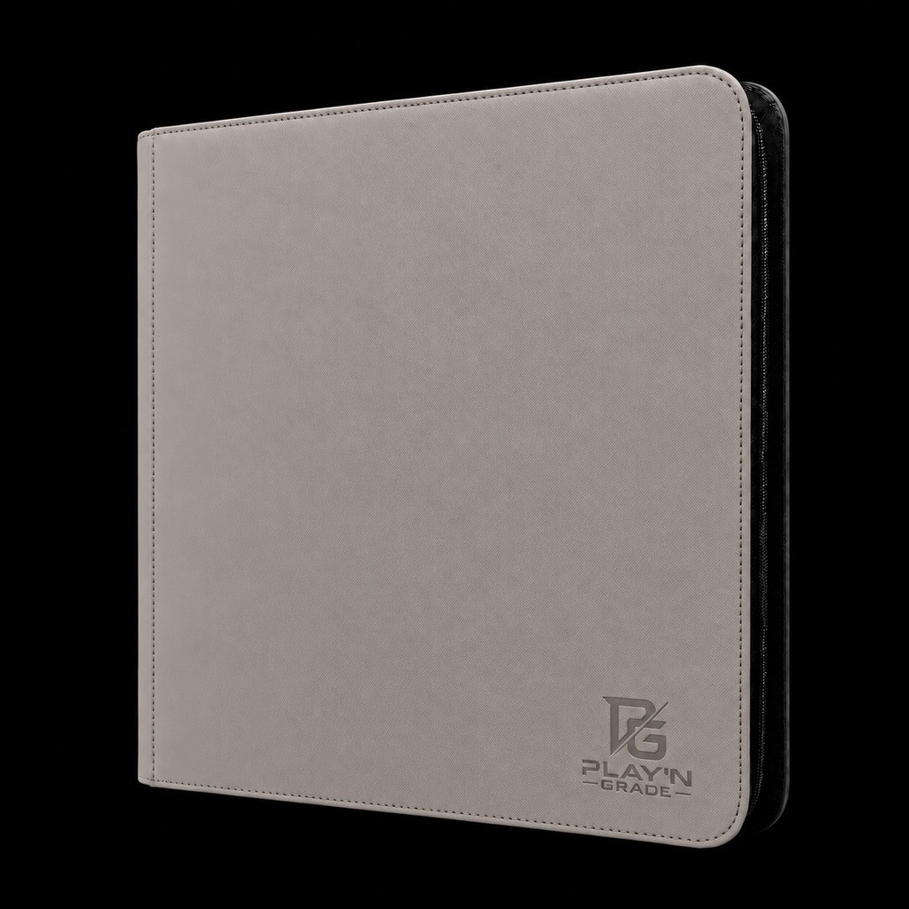 classeur 480 toploader zip - 4x3 - gris – format large, nouveau logo, zip noir sur fond noir