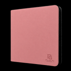 Classeur zippé format large rose Play’n’Grade, nouveau logo, zip noir sur fond noir