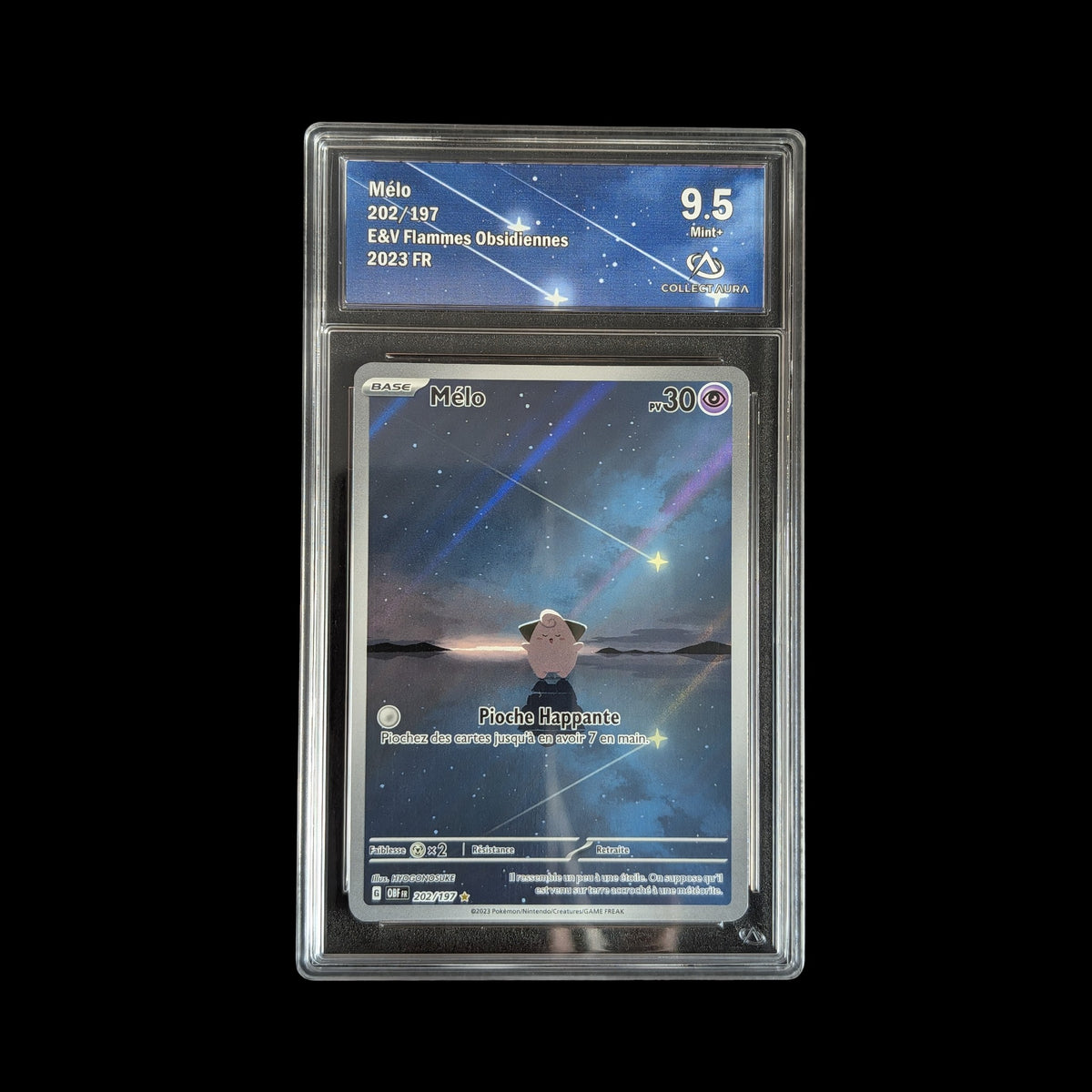 Mélo 202/197 - Collect Aura 9.5 Mint+ - Flammes Obsidiennes 2023 FR – recto