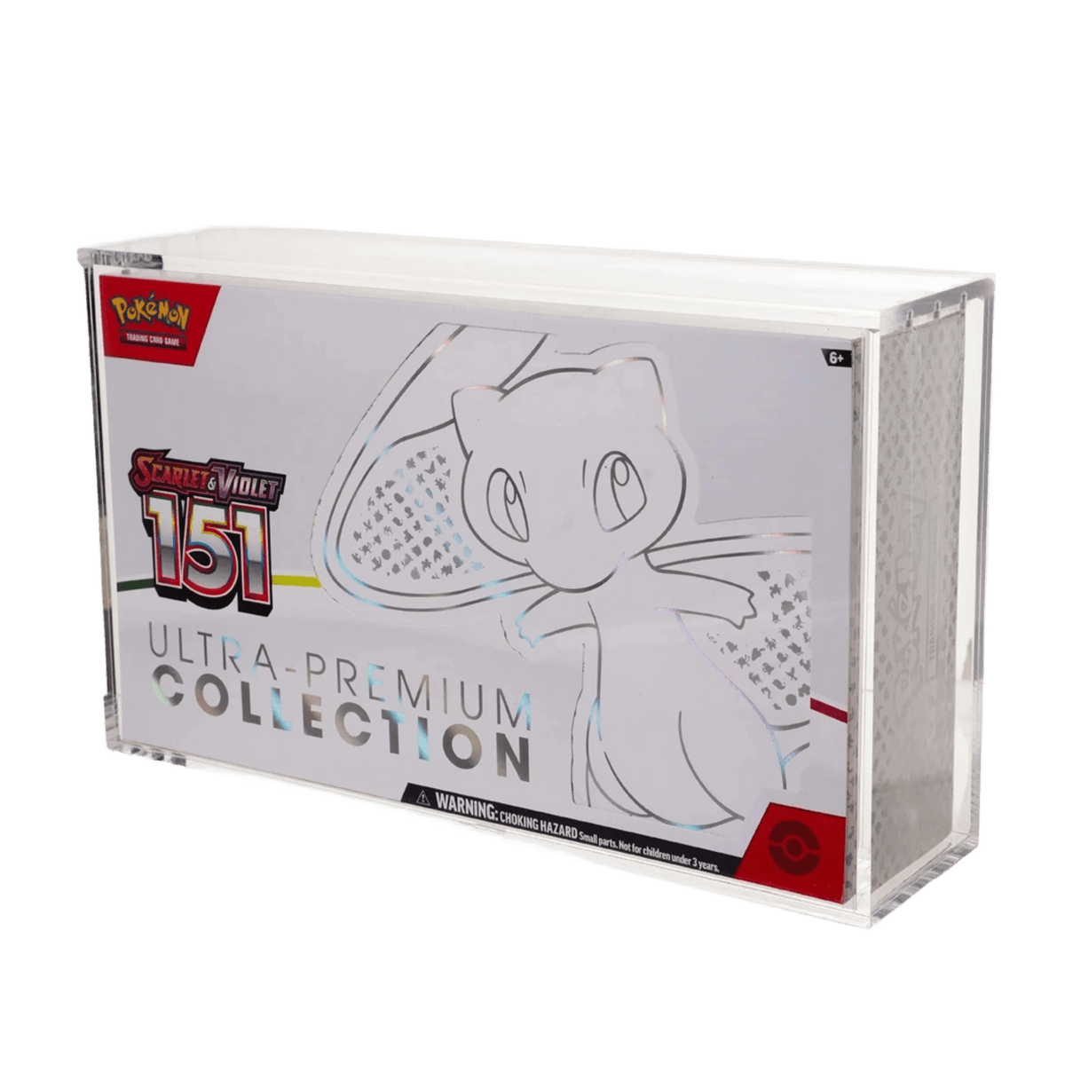 Coffret Pokémon UPC 151 Mew dans sa protection acrylique transparente Play’n’Grade.